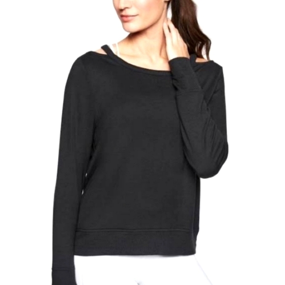 Athleta Cut Out Ribbed Crewneck Sweater in Black Size Large - Picture 1 of 8